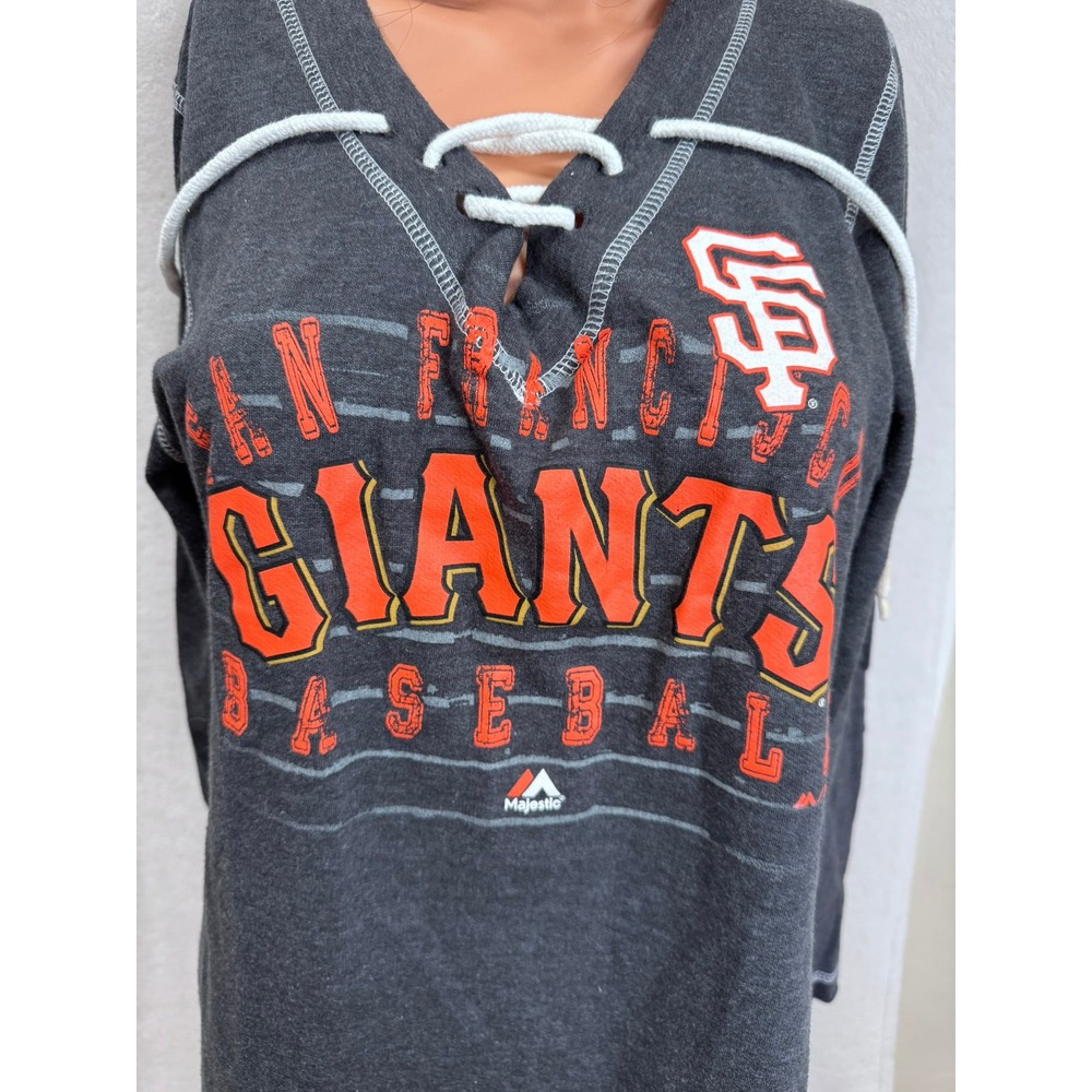EUC San Fransisco Giants Baseball sports sweatshirt Gray orange Size‎ M - Picture 2 of 7